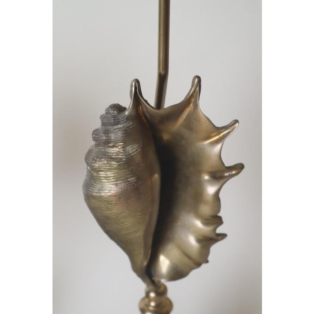 Hollywood Regency Seashell Shape Table Lamp with Granite by Maison Charles, Paris, 1960s, Set of 2 For Sale - Image 12 of 17