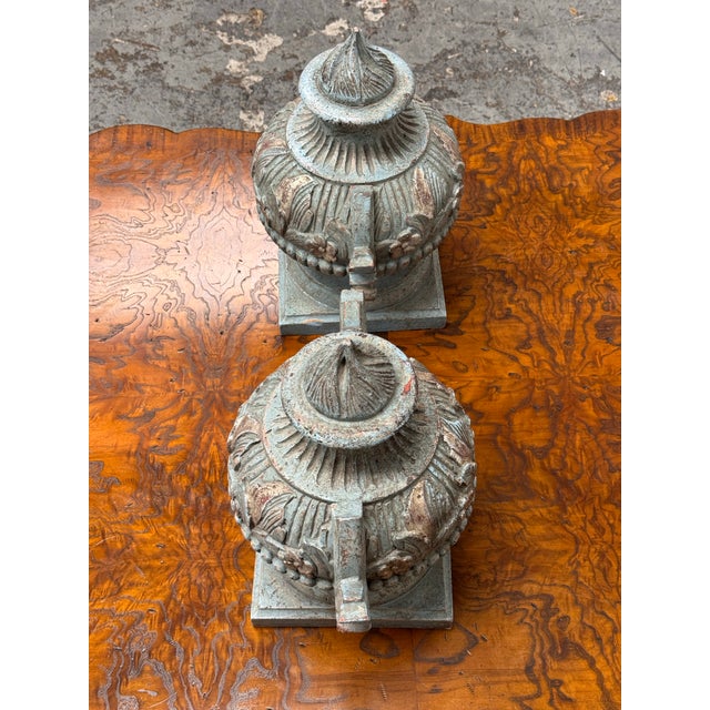Neoclassical Style Decorative Faux Urns, Pair For Sale - Image 4 of 12