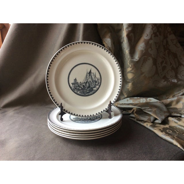 Black 1930s Cauldon England Stoneware ( Plates For Sale - Image 8 of 9