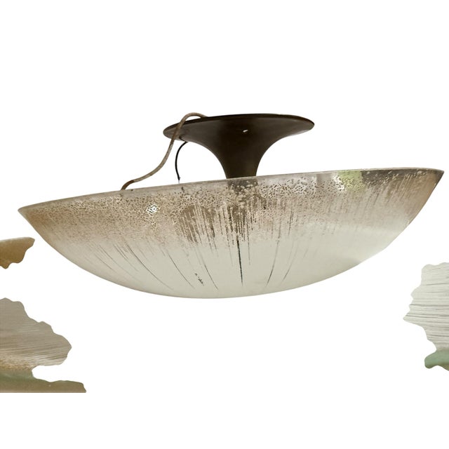 White 1950s Lightolier Mid-Century Modern Double Glass Flying Saucer Flush Mount Ceiling Light For Sale - Image 8 of 9