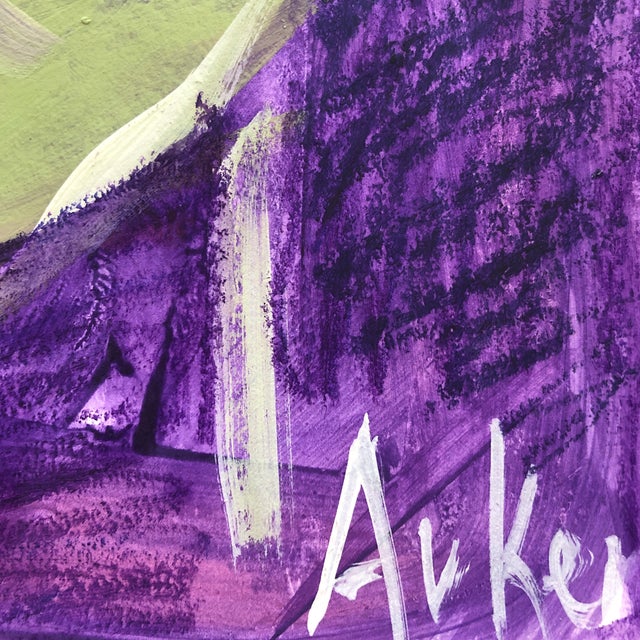 “Boy in Green and Purple” Contemporary Original Painting on Paper by CL Auker For Sale - Image 4 of 4
