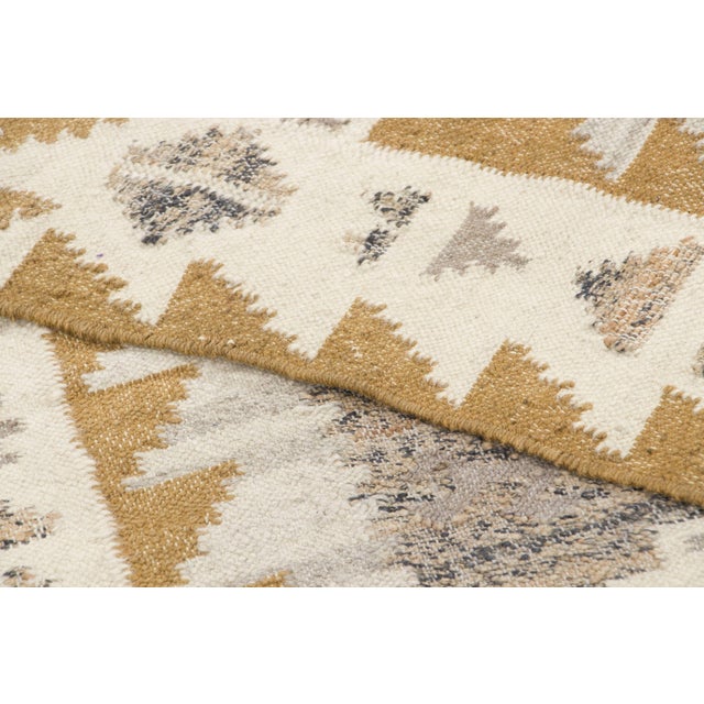 Textile Vintage Scandinavian Wool Kilim With Medallion by Rug & Kilim, 1950-1959 For Sale - Image 7 of 9