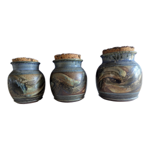 1970s Dale Raddatz Mid Century Modern Earthware Pottery- Set of 3