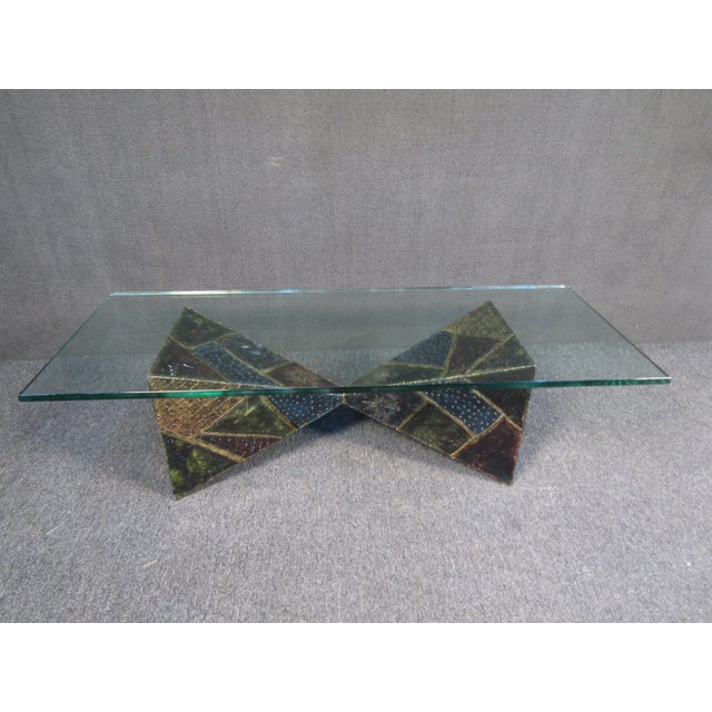1970s Paul Evans Glass Coffee Table For Sale - Image 5 of 11