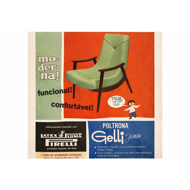 Brazilian Modern Pair of Armchairs in Brazilian Hardwood & Fabric, Gelli, Brazil, 1960s - Lot 508 For Sale - Image 16 of 16