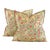 Designer P Kaufmann Cream Coral Green Yellow Botanical Floral Medallion Paisley Suzani Pillow Covers- 17" Pair For Sale