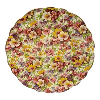 Antique Royal Crown Great Britain Colorful Pasadena Melody Chintz Plate For Sale