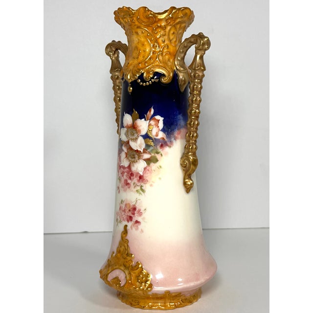 Late 19th Century Victoria Porcelain Factory Carlsbad Floral Vase c.1891-1918 For Sale - Image 5 of 17