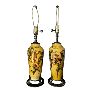 Moorcroft Pottery “Fuchsia” Lamps Attributed to Walter Moorcroft - a Pair