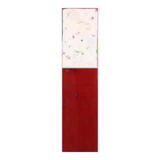 Sunspot 134 - Modern Resin Minimalist Red and White Dual Tone Abstract Artwork by Ricky Hunt For Sale