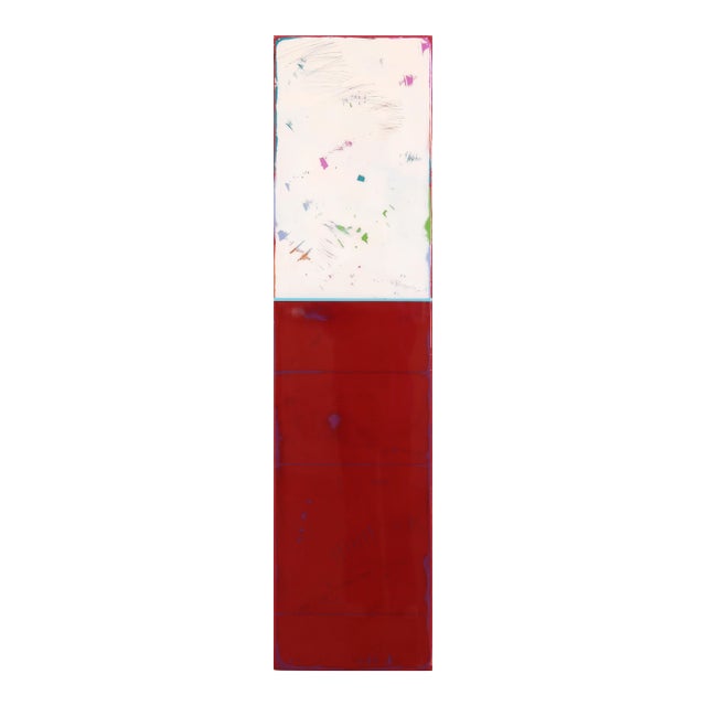 Sunspot 134 - Modern Resin Minimalist Red and White Dual Tone Abstract Artwork by Ricky Hunt For Sale