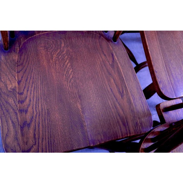 Mid-Century Modern Oak Lyre-Back Windsor Chairs, Set of 6 For Sale - Image 5 of 17