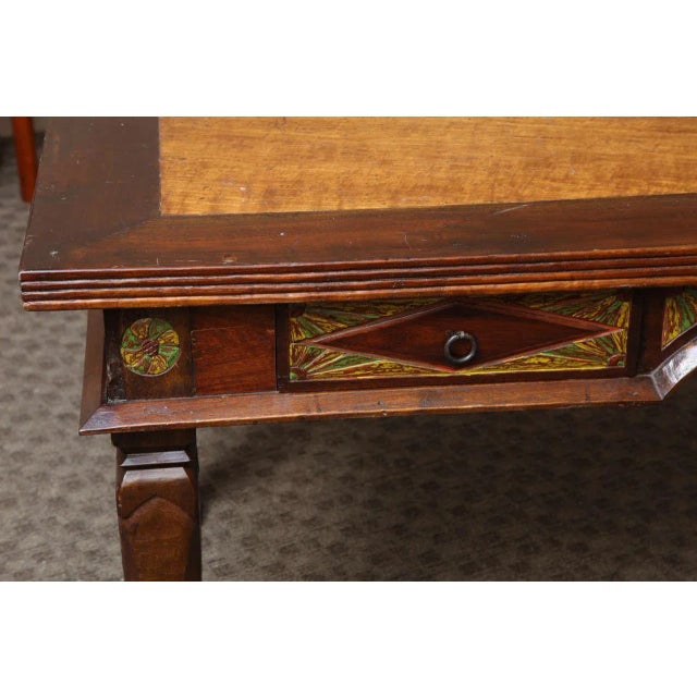 Traditional Vintage Large Two-Wood Dutch Colonial Style Java Desk From the 20th Century For Sale - Image 3 of 11