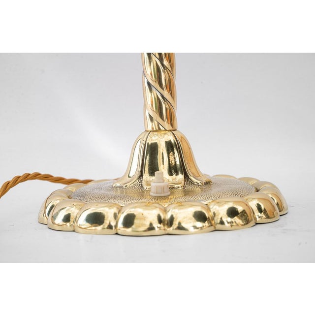 Gold Art Deco Table Lamp with Glass Shade, Vienna, 1920s For Sale - Image 8 of 17