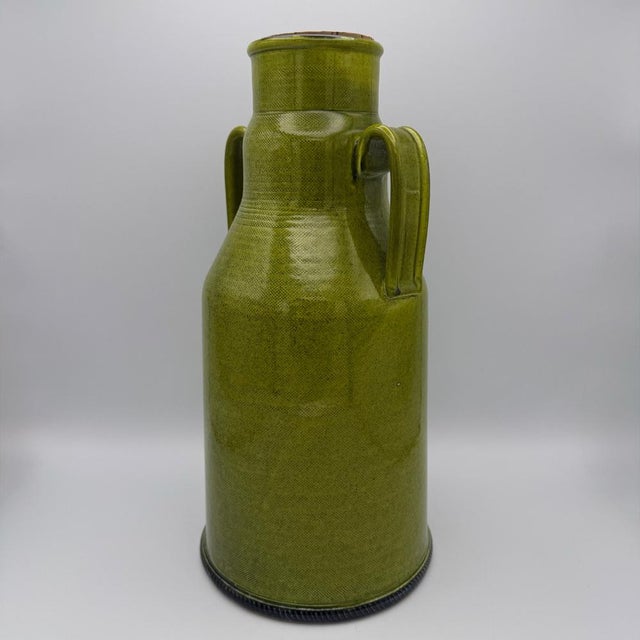 Mid-Century Modernist Italian Green Ceramic Carafe with Cork by Baldelli For Sale - Image 6 of 14