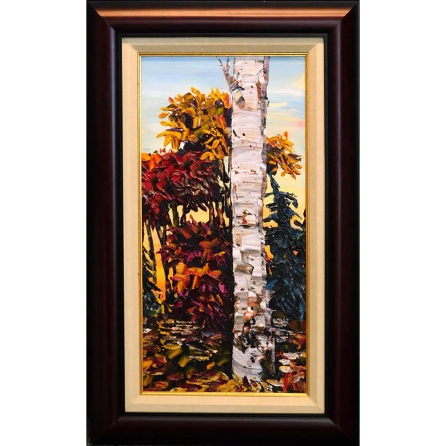 2010s "Autumn Etude V" Maya Eventov Forest Landscape Oil Painting, Framed For Sale - Image 5 of 5