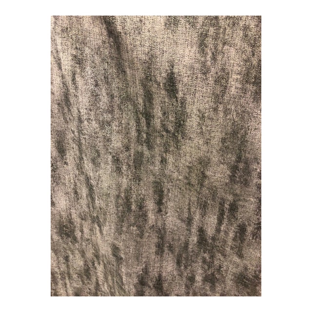 Fabricut Zinam Metalic Fabric in Charcoal- 2 2/3 Yards For Sale