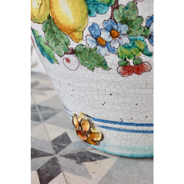 Large Glazed Ceramic Lemon Urn, 1990s For Sale - Image 6 of 11