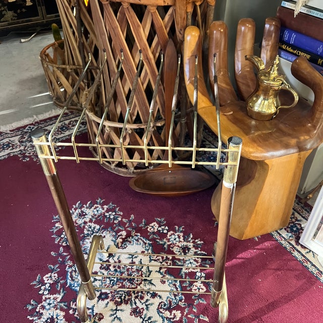 Vintage MCM Brass Trouser Trolly For Sale - Image 4 of 8