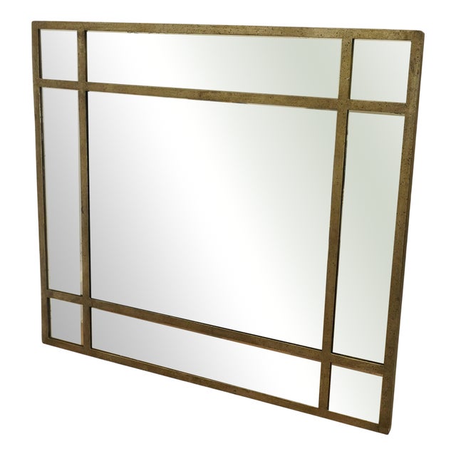 Large Gilt Metal Margin Wall Mirror, 1960s For Sale