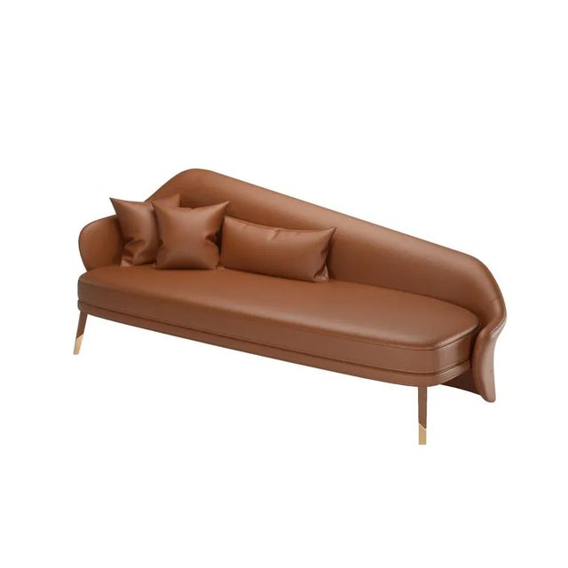 Contemporary Bhutan Brown Leather Daybed by Javier Gomez For Sale - Image 3 of 3