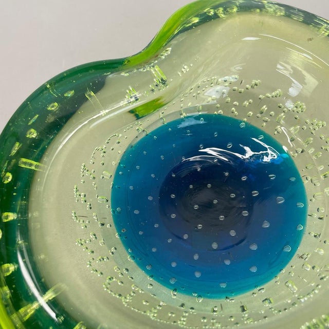 Large Murano Glass Bubble Yellow Bowl, Italy, 1970s For Sale - Image 12 of 18