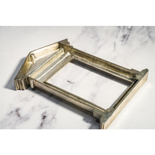 Vintage Taitù Italy Pewter Photo Picture Frame Neoclassical Architectural Pediment Easel Back Luxury Home Decor For Sale - Image 13 of 16