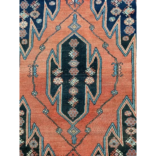 Beautiful midcentury rug with a nice tribal and geometric design, with nice colors with a red orange, blue and little...