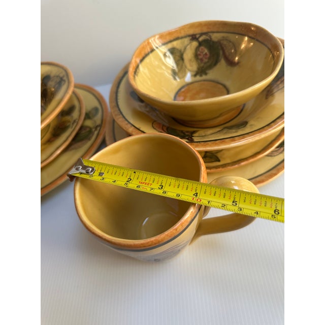 Hand Painted Five(5) Pieces Dinnerware Set for Two(2) "Pomegranate" by Arte Italica Made in Italy(10 Pc Set) For Sale - Image 15 of 18