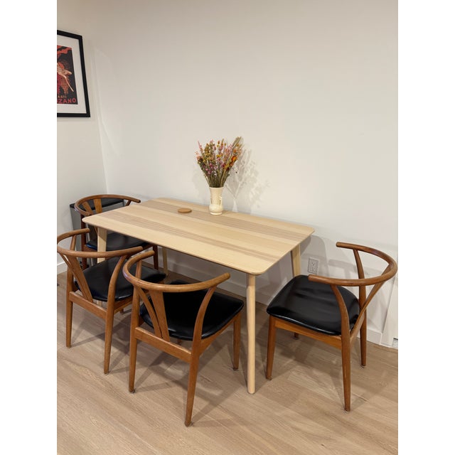 Set of 4 Vintage Danish Modern Teak Dining Chairs With Black Leather Seats, 1960s–70s For Sale - Image 9 of 9