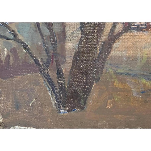 1970s Rural Landscape Antique Painting Original Soviet Art Ukrainian Artist Sokolovsky G. 35-50 1970s For Sale - Image 5 of 6