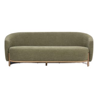 Soft Green Rounded Sofa For Sale