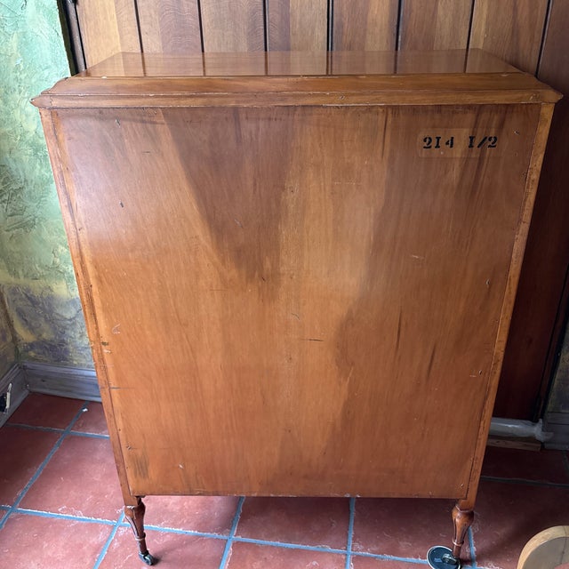 1930’s John Widdicomb Satinwood Highboy Dresser For Sale - Image 10 of 12