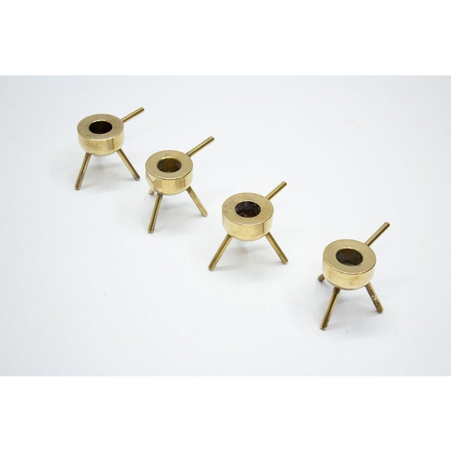Metal Mid-Century Swedish Brass Candlesticks, 1960s, Set of 4 For Sale - Image 7 of 7