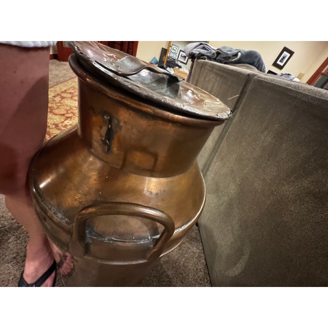 Metal Vintage Copper Dairy Vessel Collection, 5-Piece Decorative Farmhouse Set For Sale - Image 7 of 12