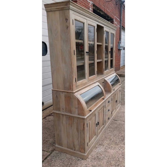 Modern Driftwood Finish Kitchen Pantry Hutch For Sale - Image 3 of 3