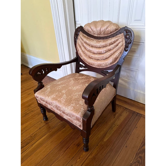 Vintage French Style Victorian Side Chair For Sale - Image 4 of 7