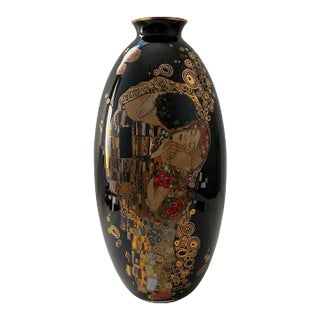 Goebel Klimt "The Kiss" Porcelain Vase & Certificate 19"h For Sale