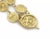 1990s 18k Byzantine Style Chain Necklace Yellow Gold Fancy Carved 9 Coins For Sale - Image 5 of 7