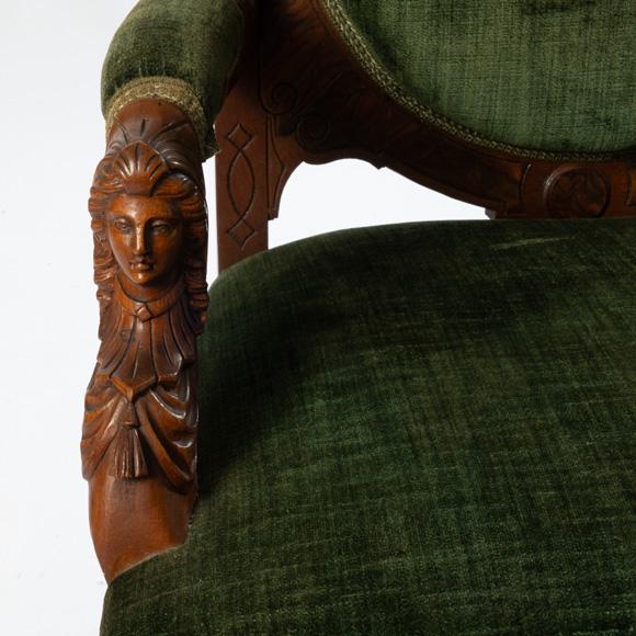 John Jelliff 19th Century John Jeliff Renaissance Revival Walnut Arm Chair For Sale - Image 4 of 14