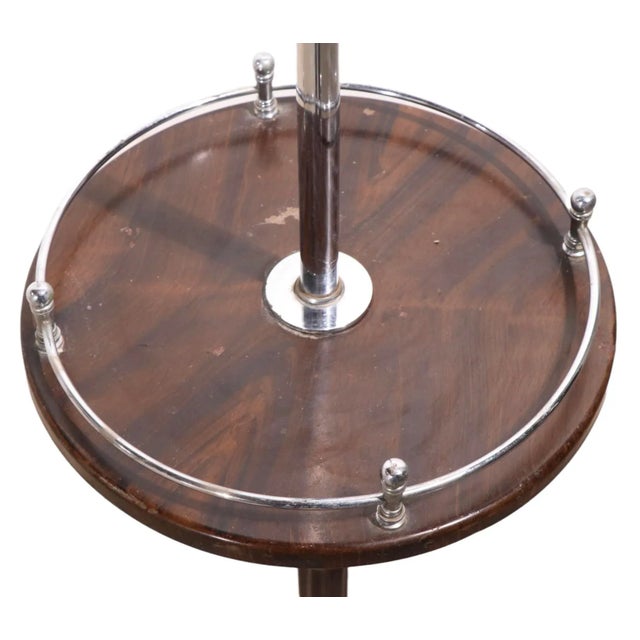 Art Deco Machine Age Floor Lamp With Table Surface Ca. 1930's Made in Usa For Sale - Image 10 of 12