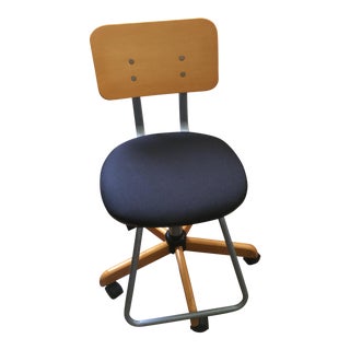Retro Style Rolling Draftsman Chair For Sale