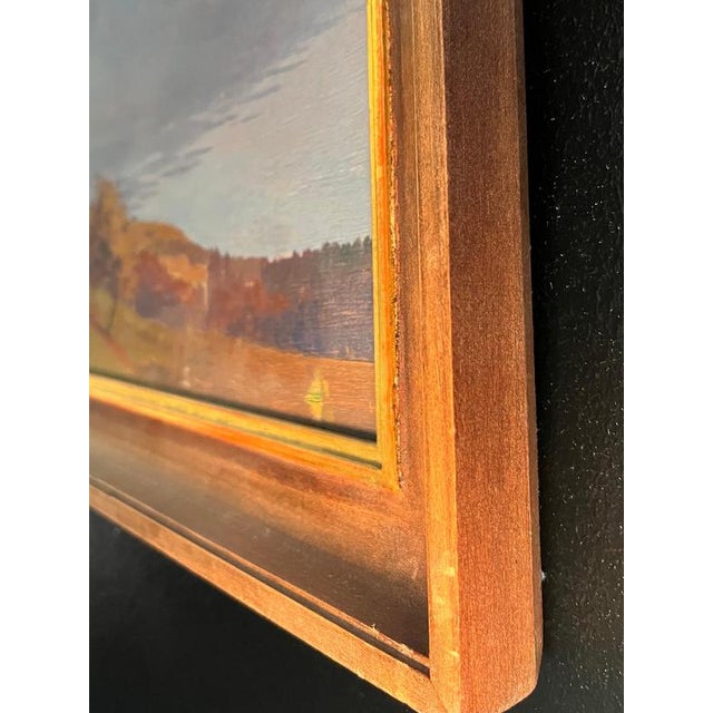 Charles Parisod, Lake and Mountains, 1925, Oil on Wood Panel For Sale - Image 11 of 13