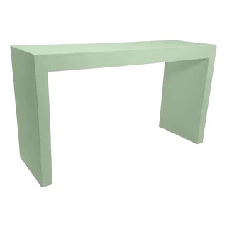 Late 20th Century Parsons Style Mint Green Console Table For Sale