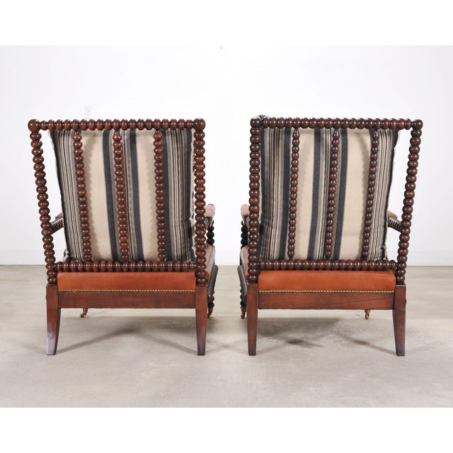 Pair of Ralph Lauren New Bohemian Leather Spindle Chairs For Sale - Image 18 of 18