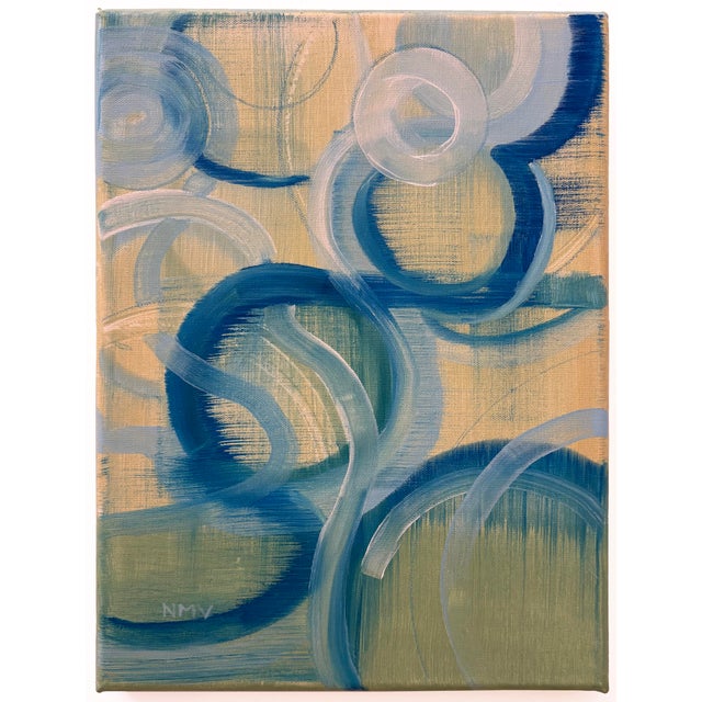 Abstract “Orbiter Tryptic” Oil on Linen by Nancy M. Vignola For Sale - Image 3 of 8