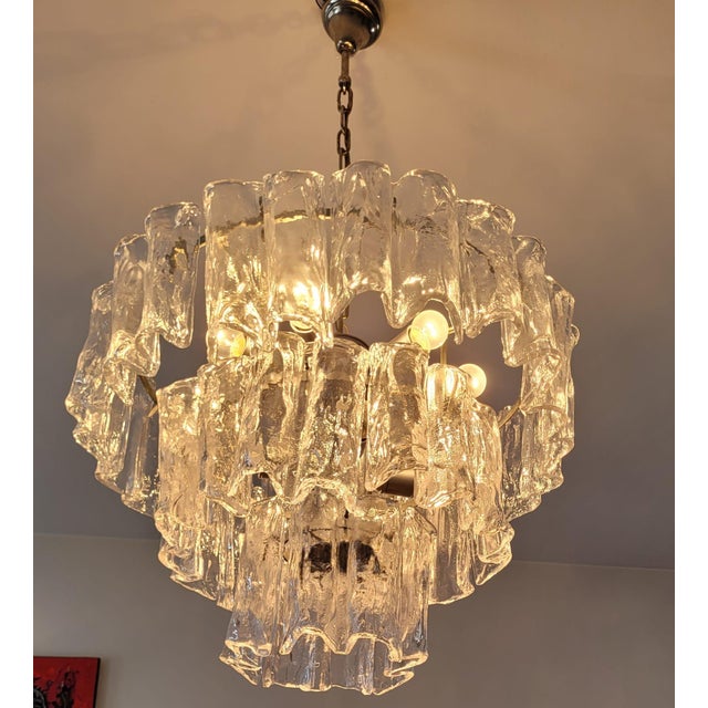 Large Chandelier by Toni Zuccheri for Venini, 1960s For Sale - Image 6 of 16