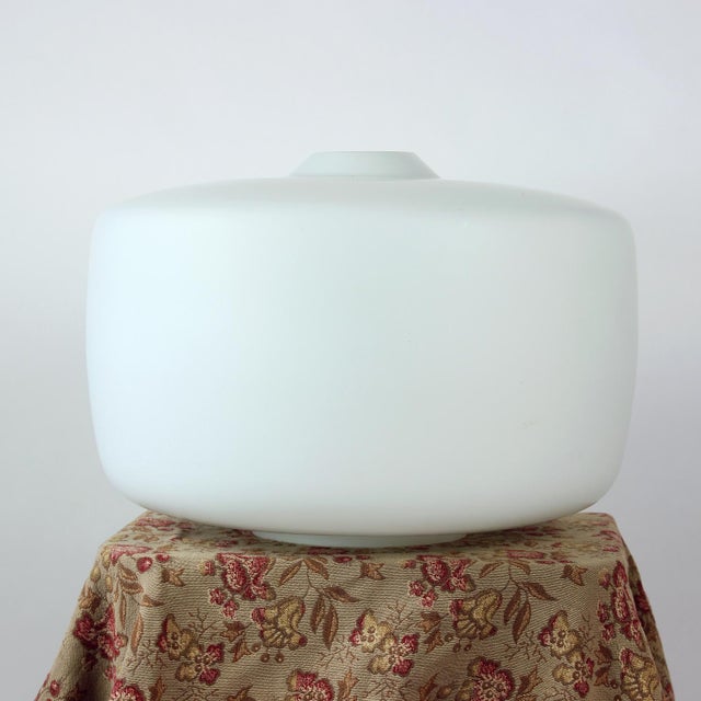 1960s Large White Opaline Glass Shield from Napako, Former Czechoslovakia, 1960s For Sale - Image 5 of 5