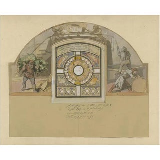 Ludwig Burger, Brewing Beer, 1880, Watercolor & Ink For Sale