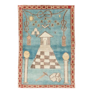 Galerie Shabab Collection Mid-20th Century Turkish Art Deco Style Accent Rug For Sale